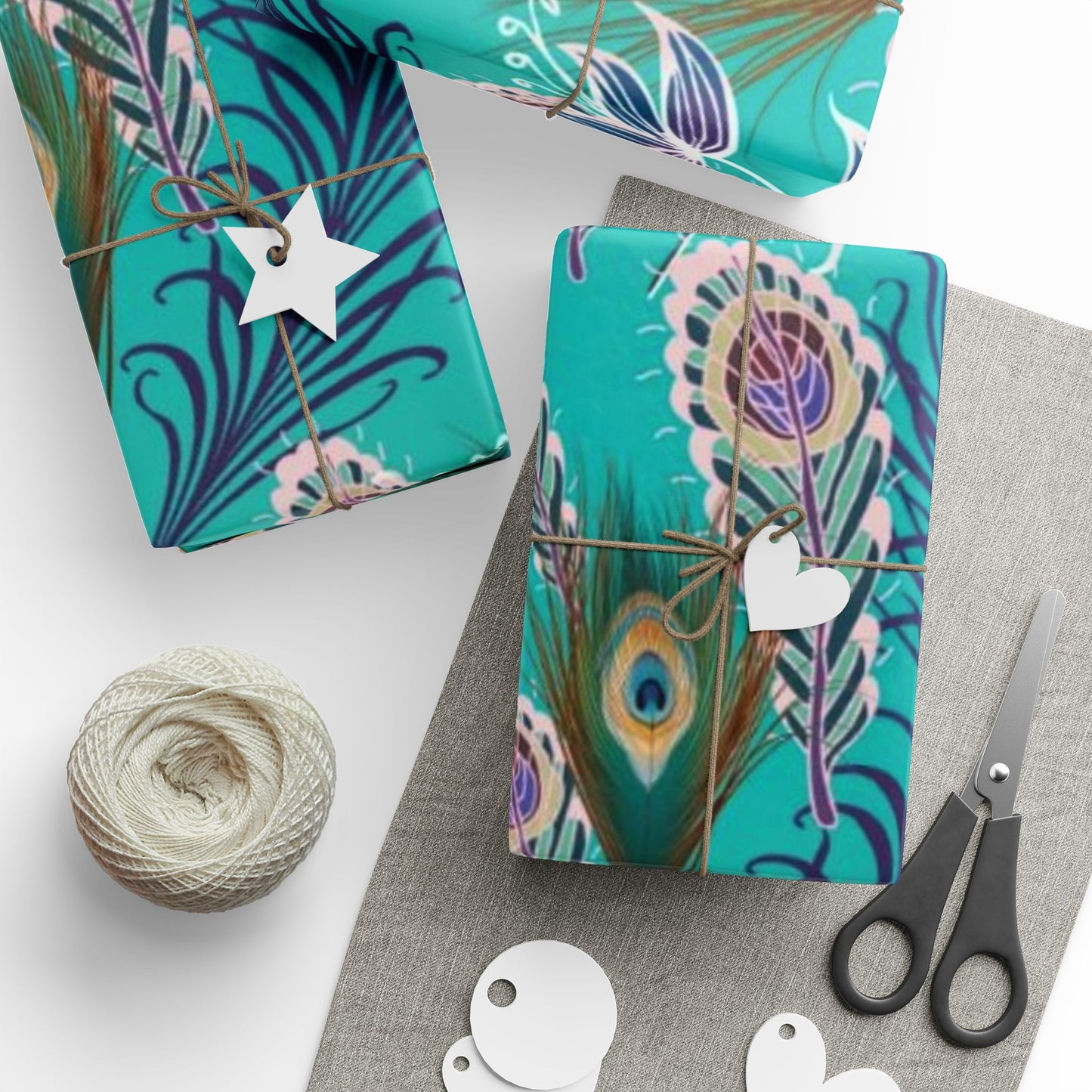 Peacock Feather Colorful Wrapping Paper, Decorative Gift Wrap Roll, Eco-Friendly Gift Wrap, Holiday Wrapping, Party Supplies, Unique Gift Planner