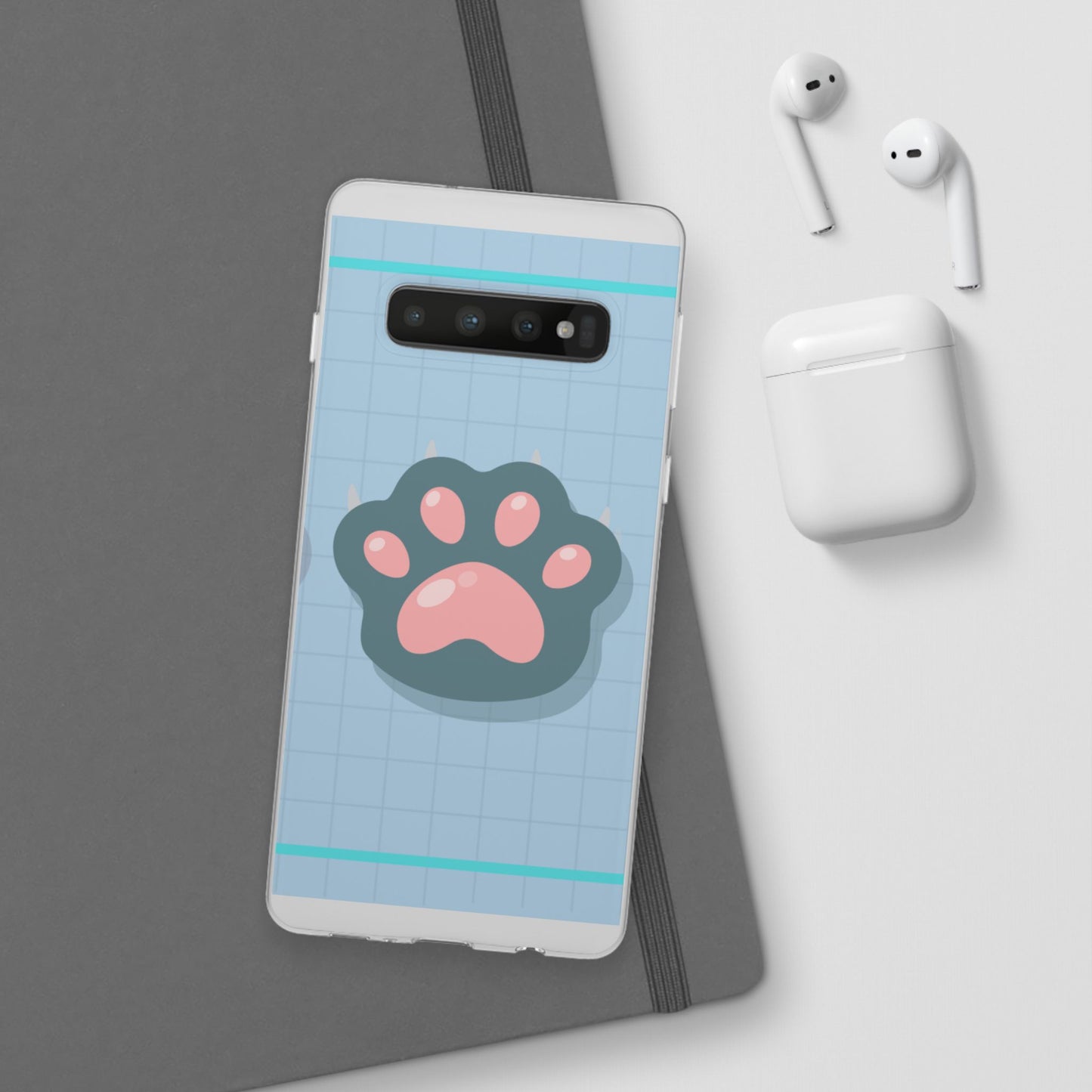 Paw Print Phone Case, Cute Pet Lover Flexi Cases, Dog Cat Accessory, Gift for Animal Lovers, Durable and Stylish Gadget Cover