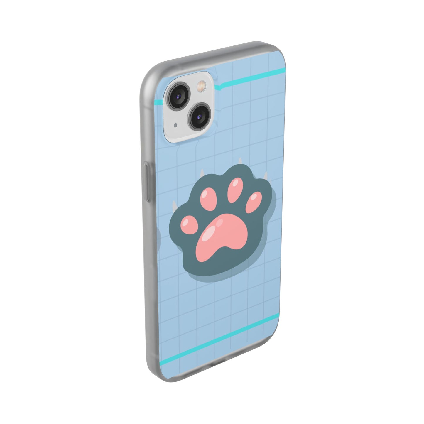 Paw Print Phone Case, Cute Pet Lover Flexi Cases, Dog Cat Accessory, Gift for Animal Lovers, Durable and Stylish Gadget Cover