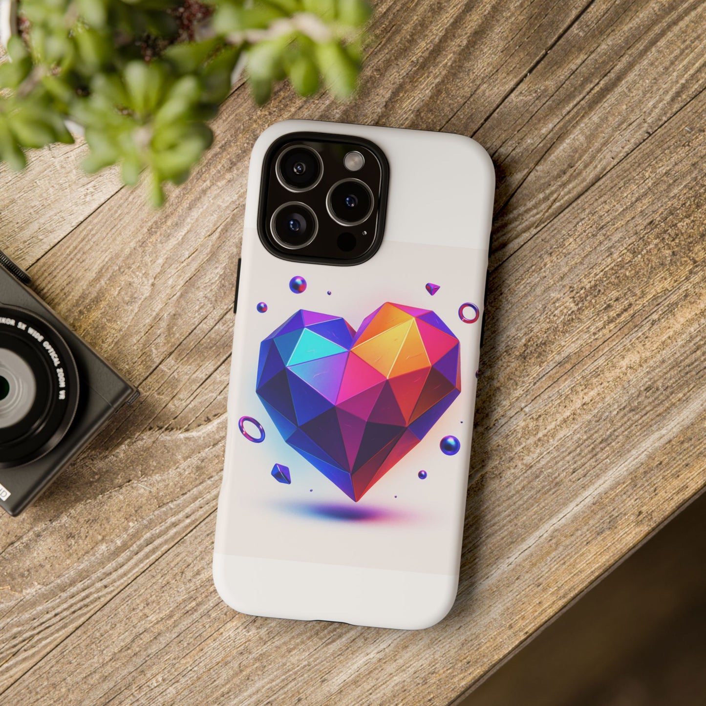 Vibrant Heart Phone Case, Tough Cases, Colorful Phone Cover, Unique Protector, Gift for Her, Cute Accessory