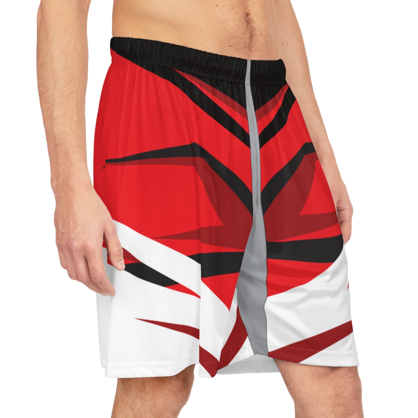 Bold Red Basketball Shorts for Sports, Summer, Gym, Team Spirit, Casual Wear
