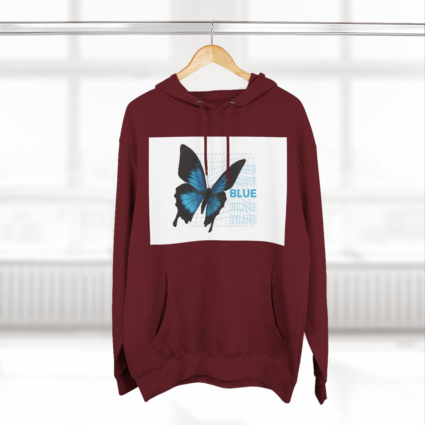 Butterfly Art Hoodie, Soft Fleece Sweatshirt, Gift for Nature Lovers, Stylish Casual Wear, Cozy Trendy Winter Apparel