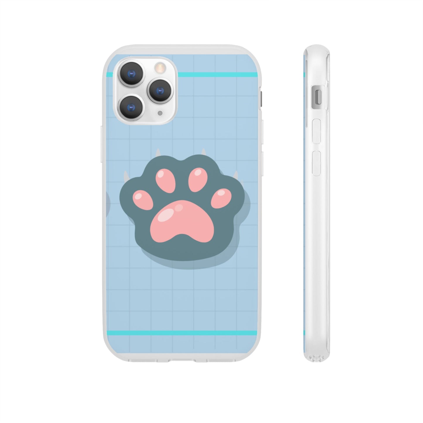 Paw Print Phone Case, Cute Pet Lover Flexi Cases, Dog Cat Accessory, Gift for Animal Lovers, Durable and Stylish Gadget Cover