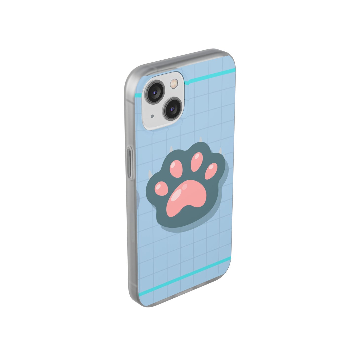 Paw Print Phone Case, Cute Pet Lover Flexi Cases, Dog Cat Accessory, Gift for Animal Lovers, Durable and Stylish Gadget Cover
