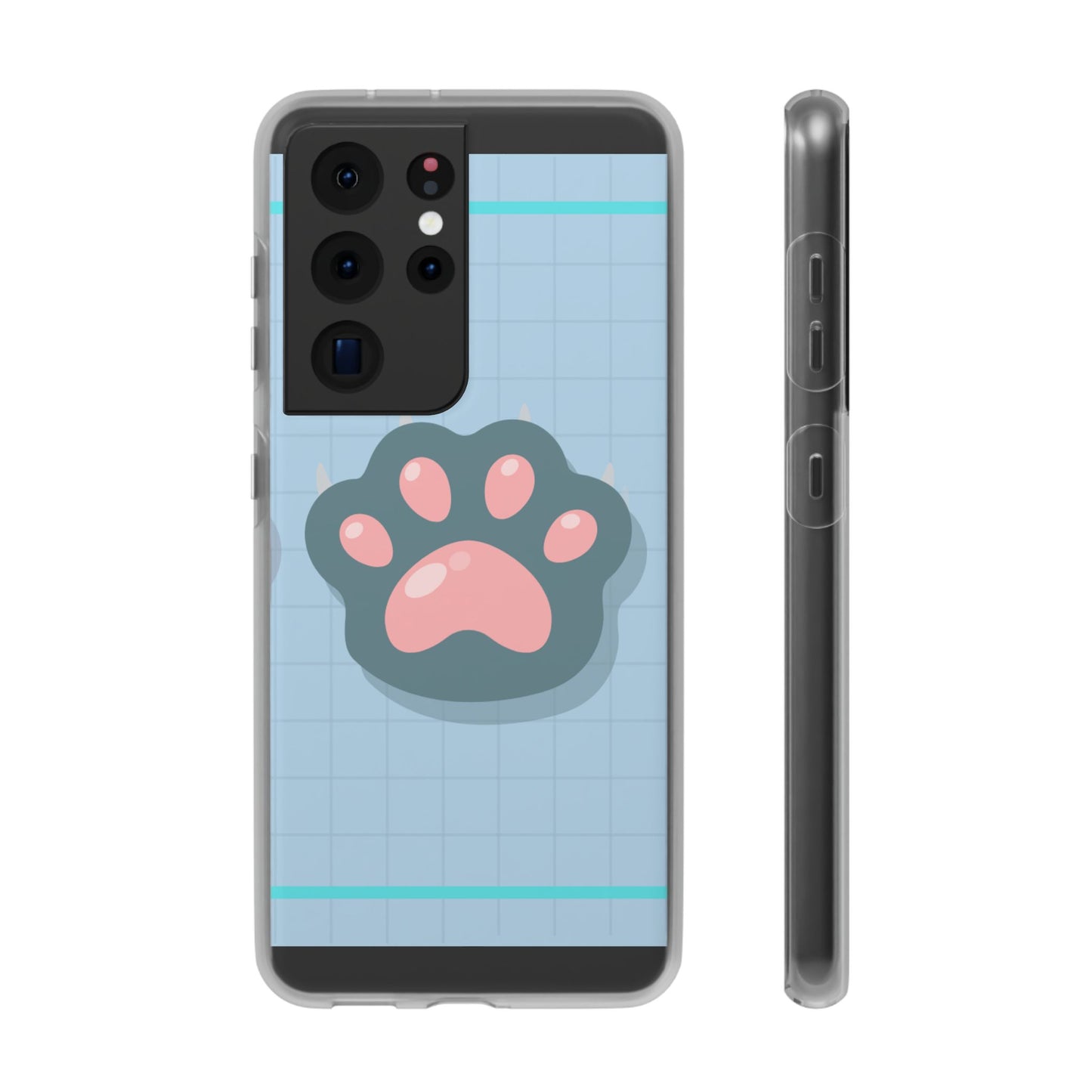 Paw Print Phone Case, Cute Pet Lover Flexi Cases, Dog Cat Accessory, Gift for Animal Lovers, Durable and Stylish Gadget Cover
