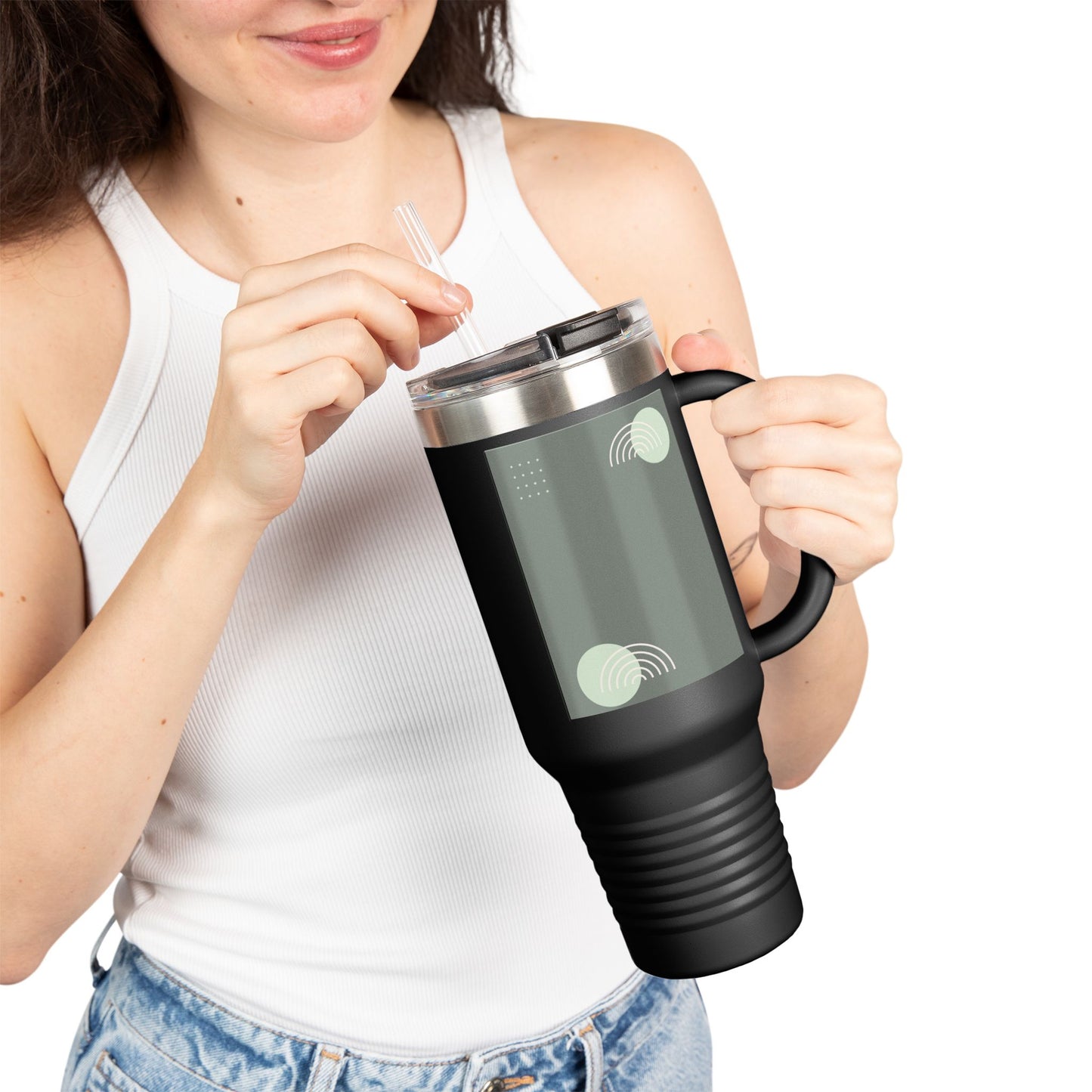 Modern Insulated Travel Mug, 40oz - Perfect for Coffee Lovers, Gift for Travelers, Unique Drinkware for Home & Office, Stylish Hydration!