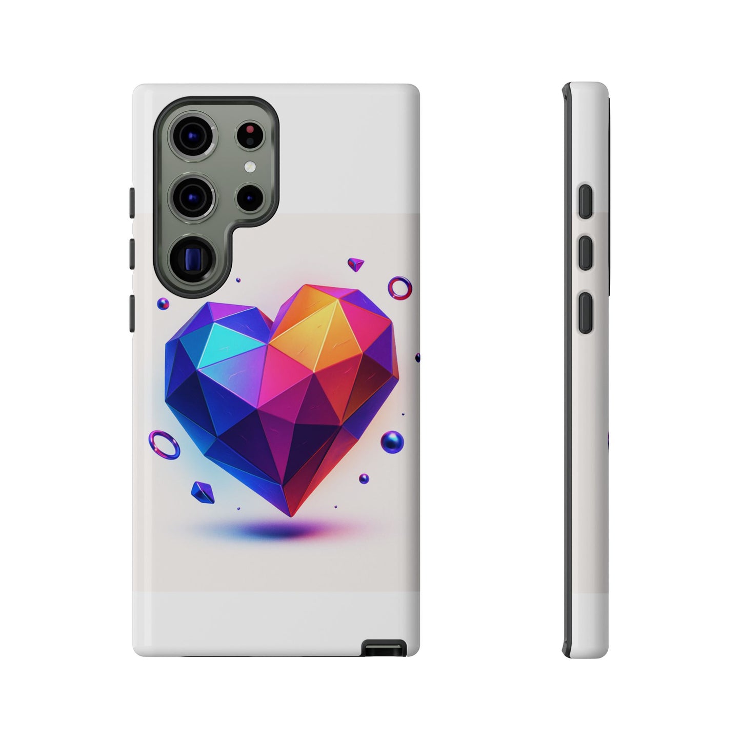 Vibrant Heart Phone Case, Tough Cases, Colorful Phone Cover, Unique Protector, Gift for Her, Cute Accessory