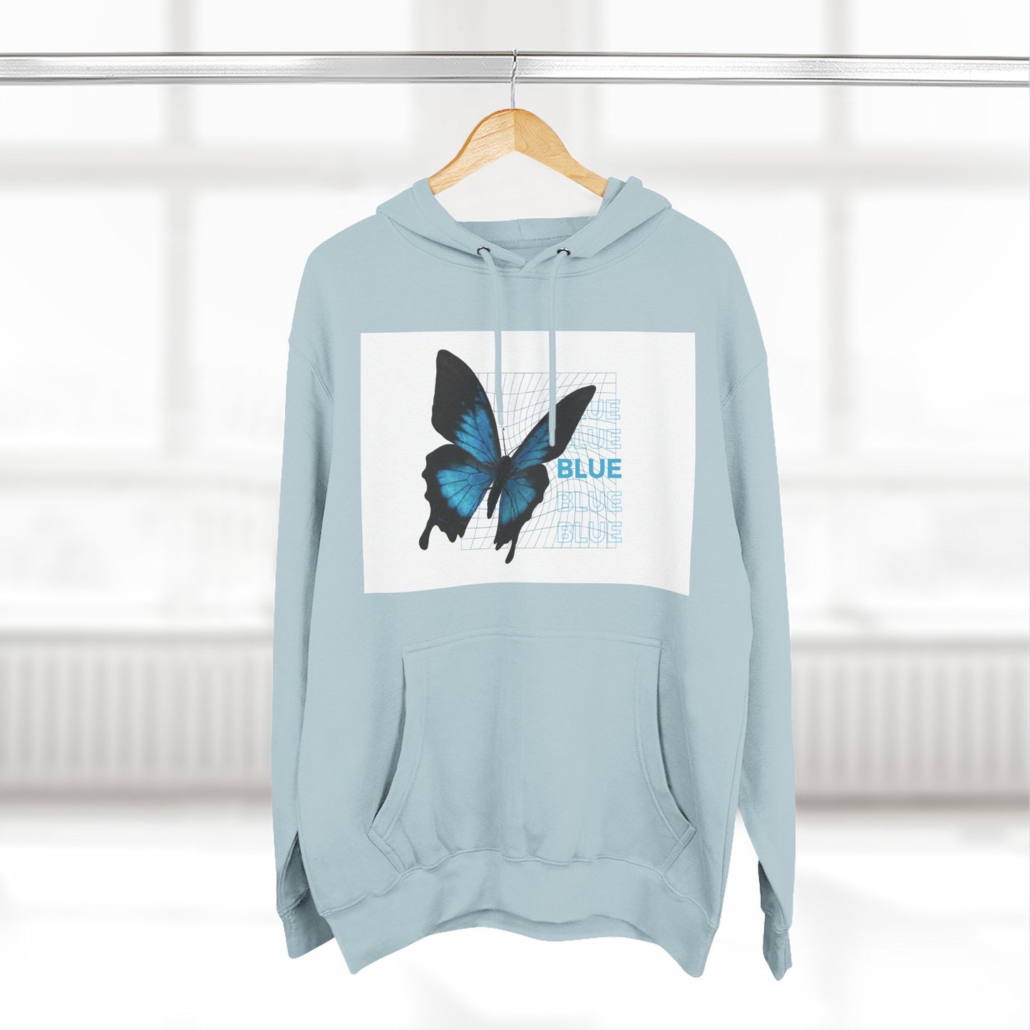 Butterfly Art Hoodie, Soft Fleece Sweatshirt, Gift for Nature Lovers, Stylish Casual Wear, Cozy Trendy Winter Apparel