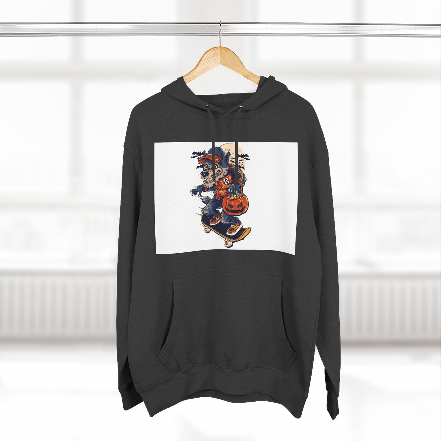 Fleece Hoodie with Halloween Design, Cozy Sweatshirt, Fall Fashion, Gift for Her, Casual Layering