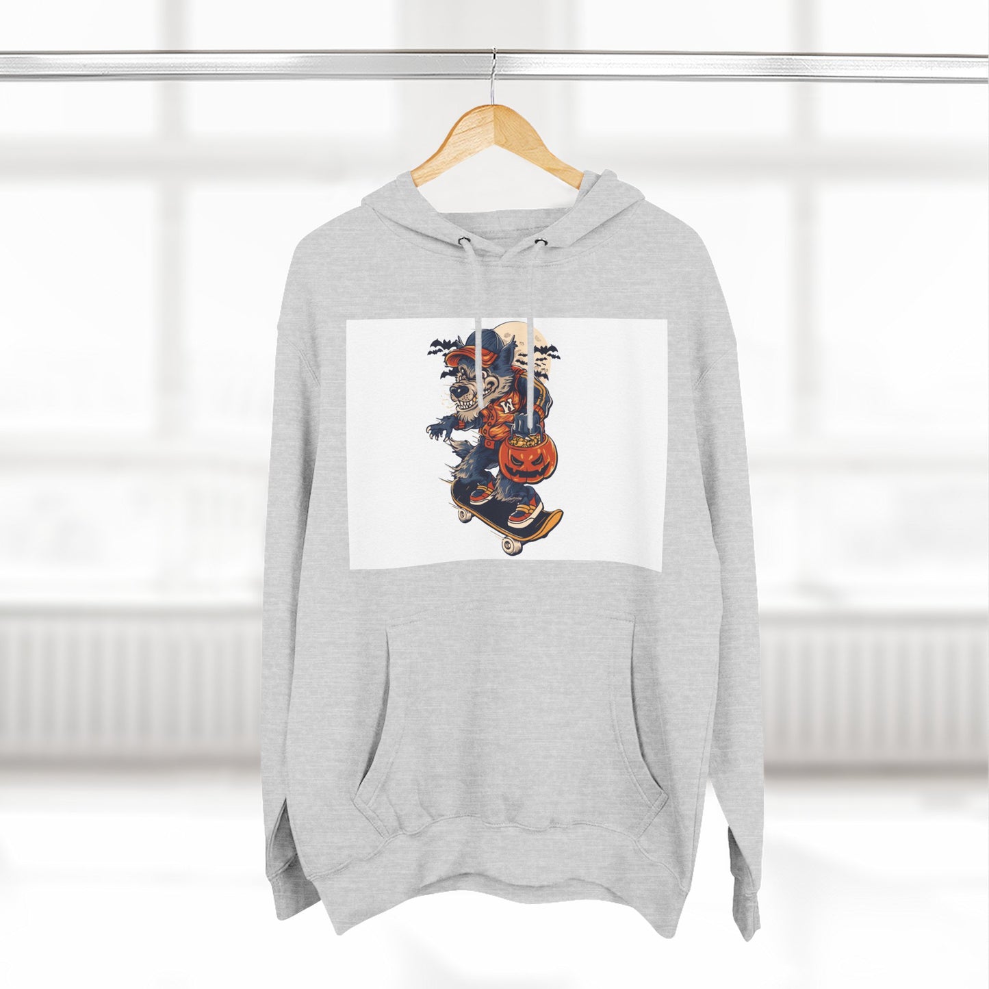 Fleece Hoodie with Halloween Design, Cozy Sweatshirt, Fall Fashion, Gift for Her, Casual Layering