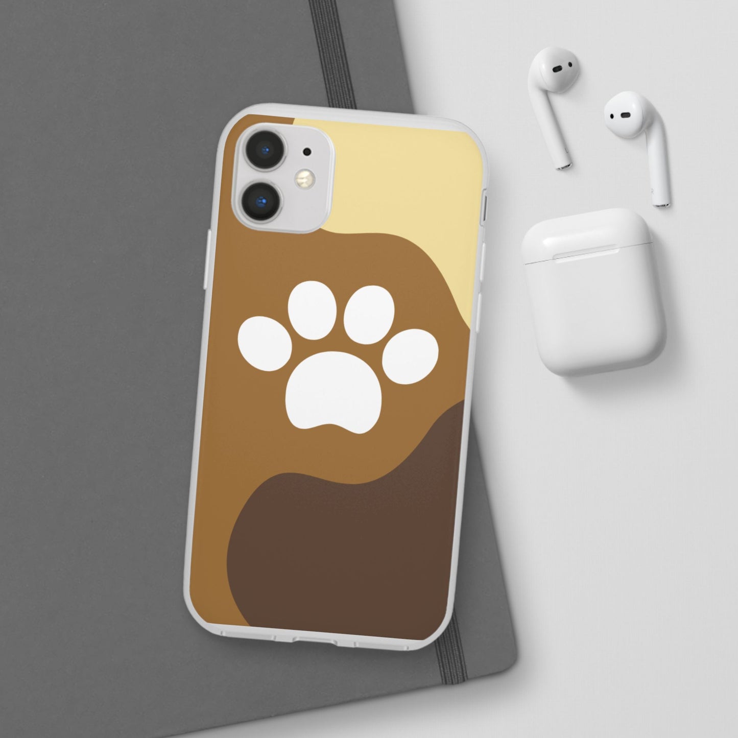 Pet Lover's Flexi Case, Cute Dog Paw Phone Cover, Animal Lover Gift, Dog Mom Accessory, Unique Pet Design Case
