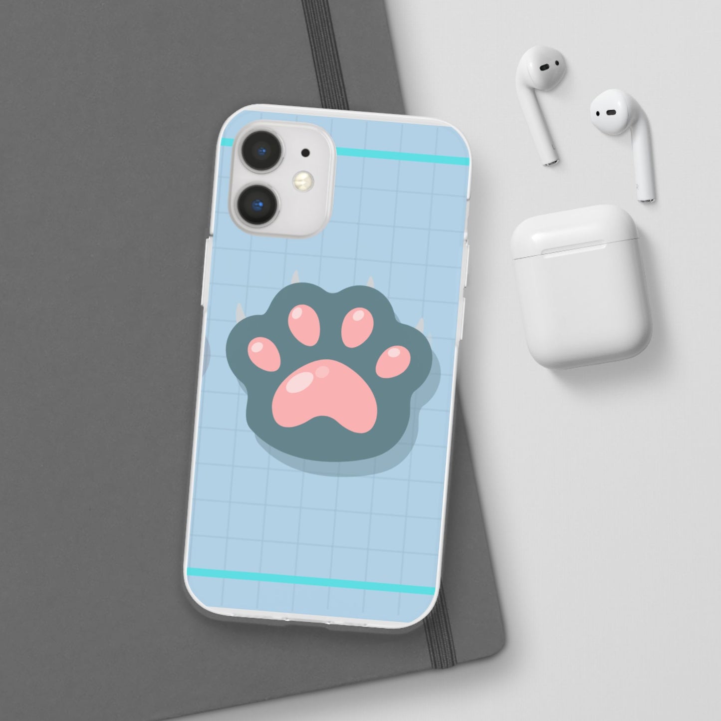 Paw Print Phone Case, Cute Pet Lover Flexi Cases, Dog Cat Accessory, Gift for Animal Lovers, Durable and Stylish Gadget Cover