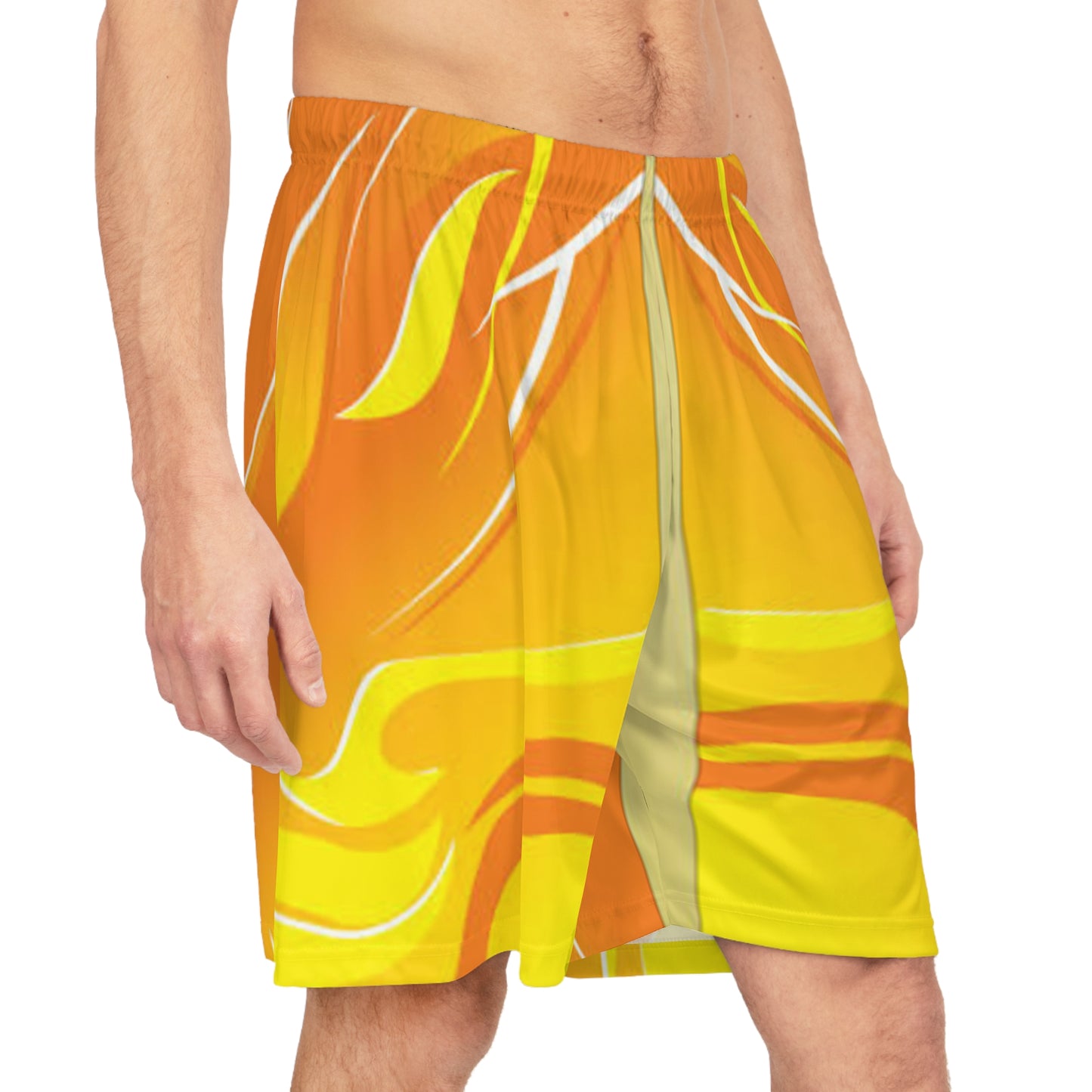 Vibrant Flame Basketball Shorts, Sportswear, Gym Gear, Summer Shorts, Activewear, Outdoor Activities