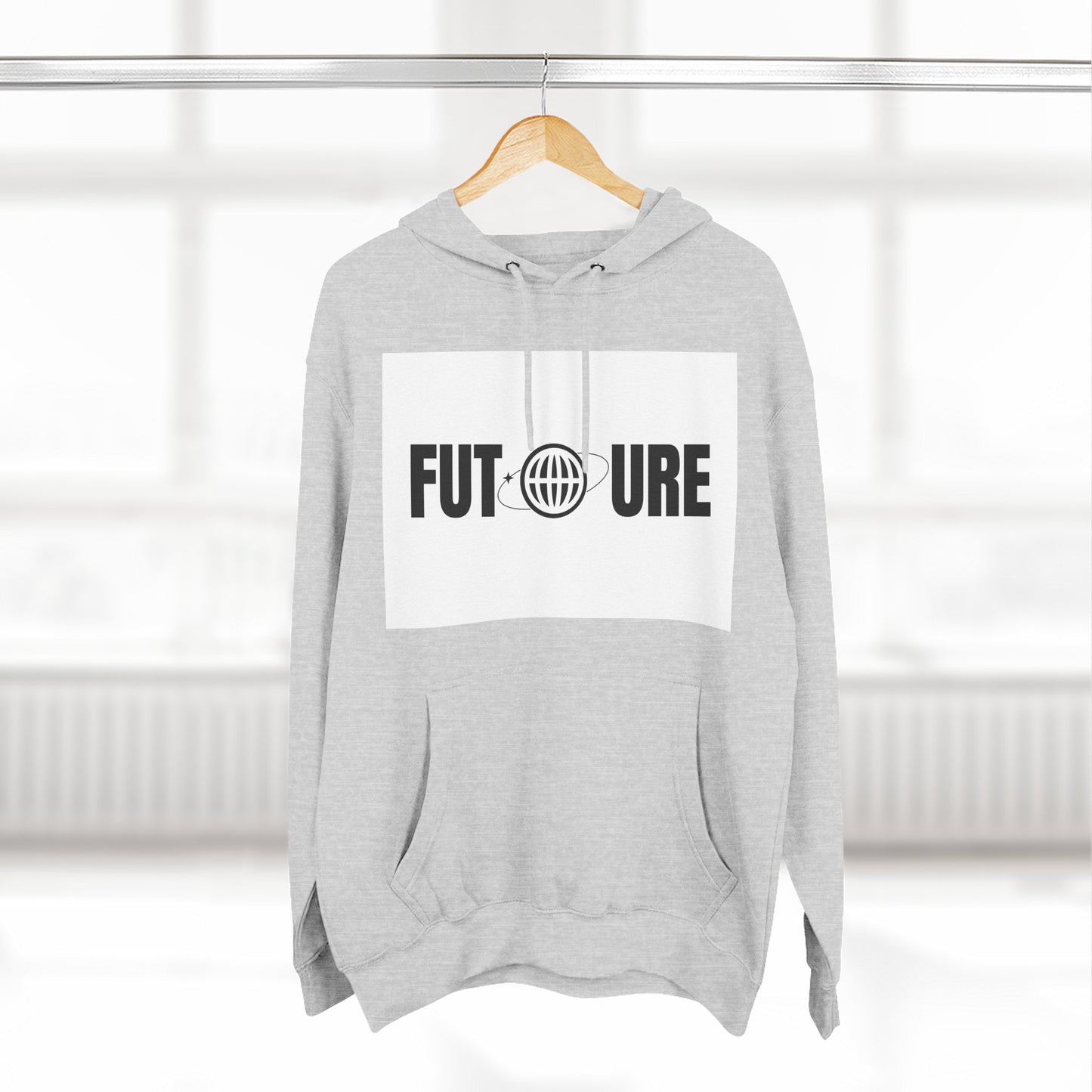 Futuristic Three-Panel Fleece Hoodie, Cozy Fashion, Streetwear Style, Gift for Trendsetters, Everyday Comfort