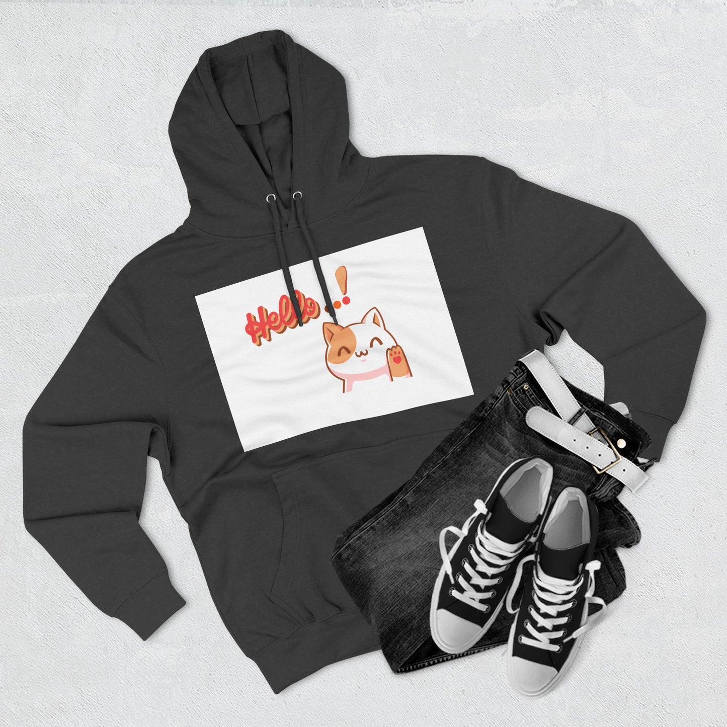 Cute Cat Hoodie with Motivational Design - Perfect Gift for Cat Lovers, Cozy Fleece Hoodie for Any Occasion, Stylish Streetwear