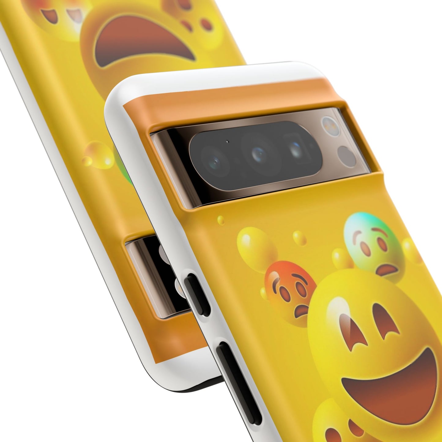 Smiley Face Phone Case, Fun Emoji Phone Cover, Durable Tough Case, Gift for Friends, Bright Yellow Accessory