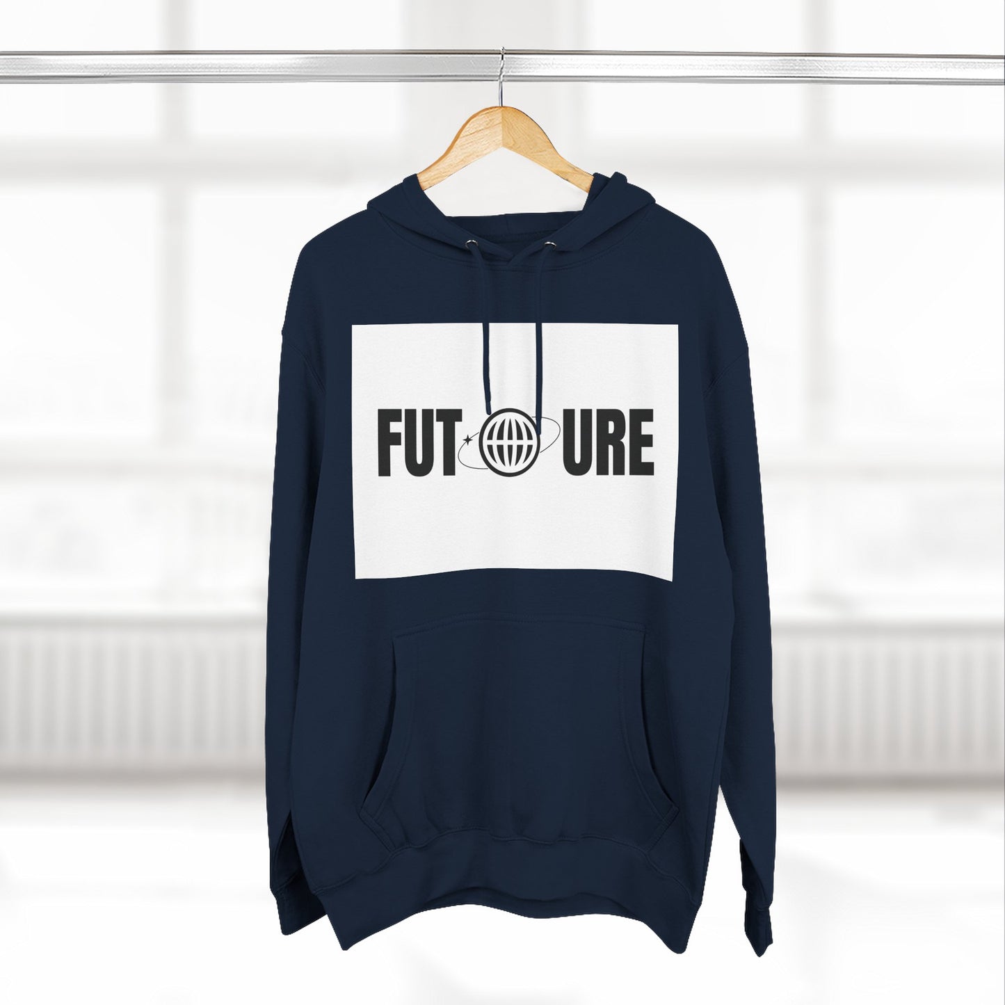 Futuristic Three-Panel Fleece Hoodie, Cozy Fashion, Streetwear Style, Gift for Trendsetters, Everyday Comfort