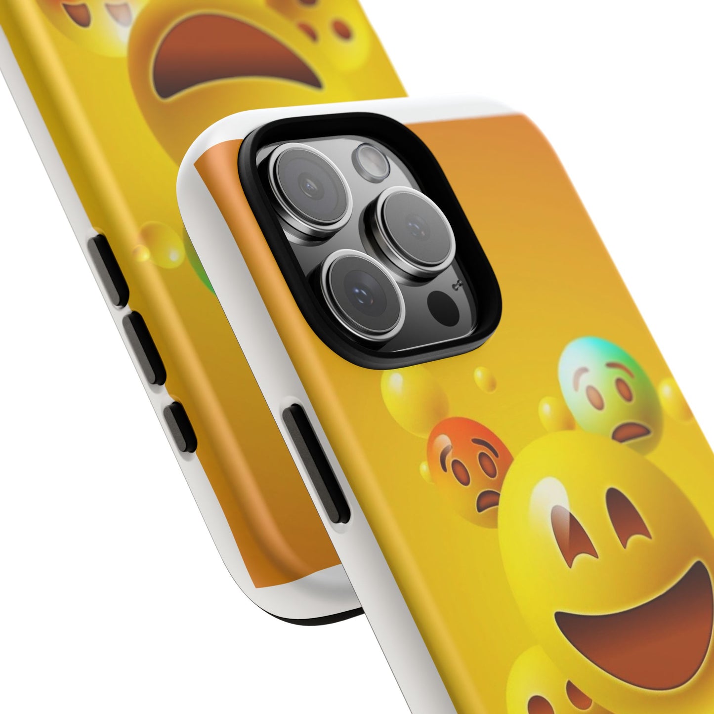 Smiley Face Phone Case, Fun Emoji Phone Cover, Durable Tough Case, Gift for Friends, Bright Yellow Accessory