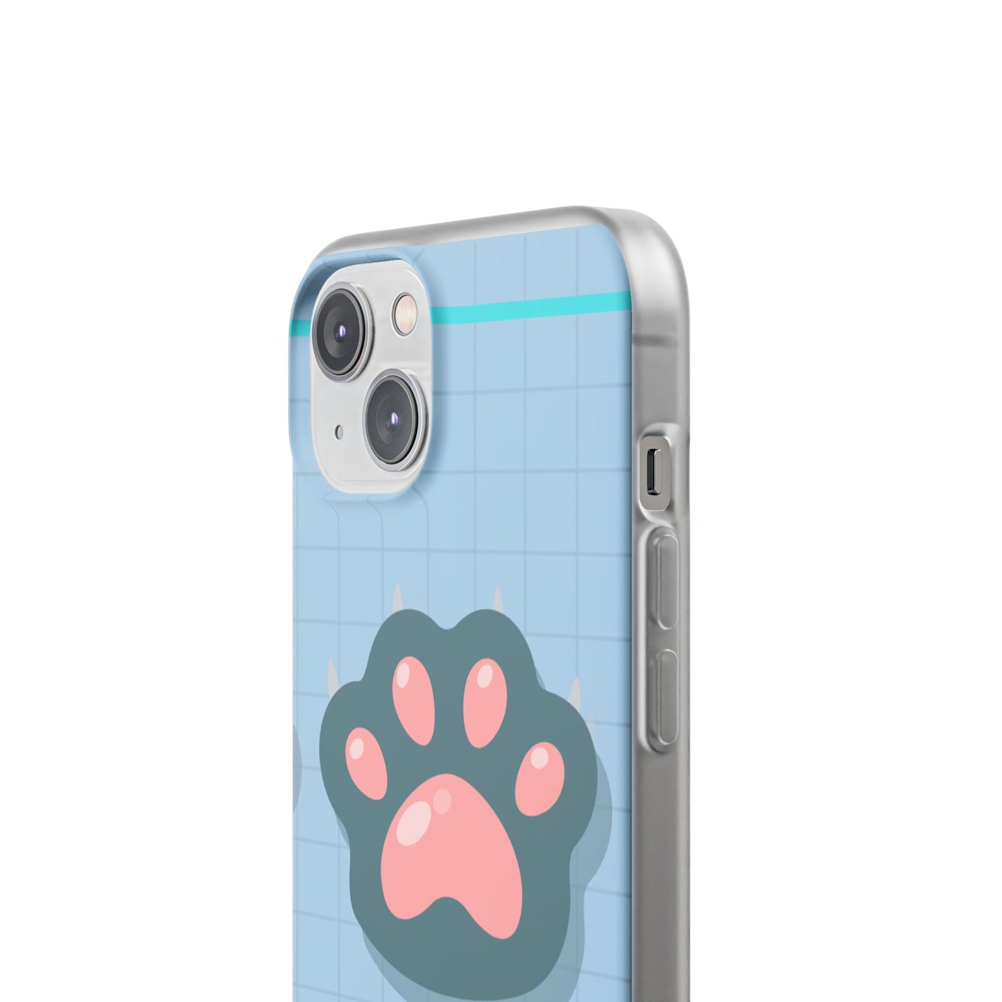 Paw Print Phone Case, Cute Pet Lover Flexi Cases, Dog Cat Accessory, Gift for Animal Lovers, Durable and Stylish Gadget Cover