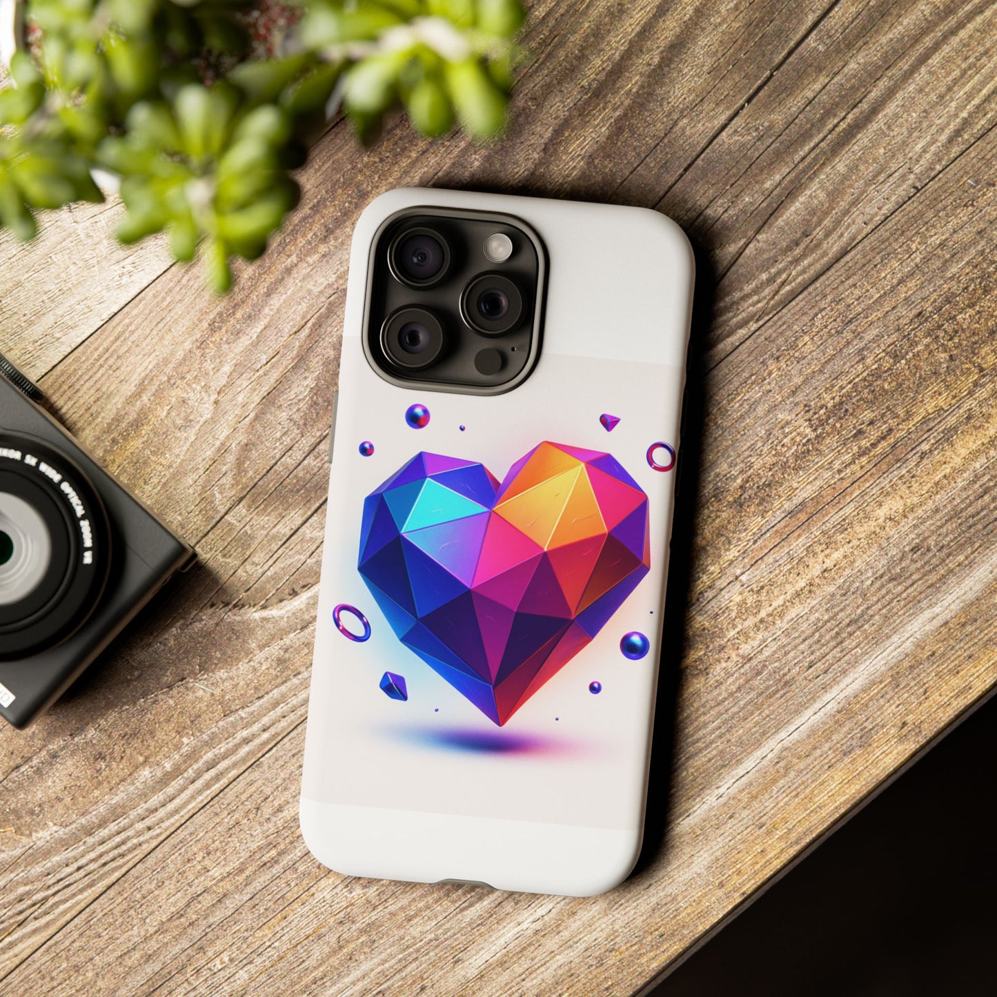 Vibrant Heart Phone Case, Tough Cases, Colorful Phone Cover, Unique Protector, Gift for Her, Cute Accessory