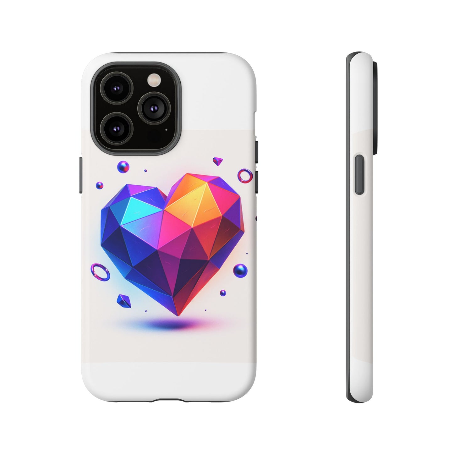 Vibrant Heart Phone Case, Tough Cases, Colorful Phone Cover, Unique Protector, Gift for Her, Cute Accessory