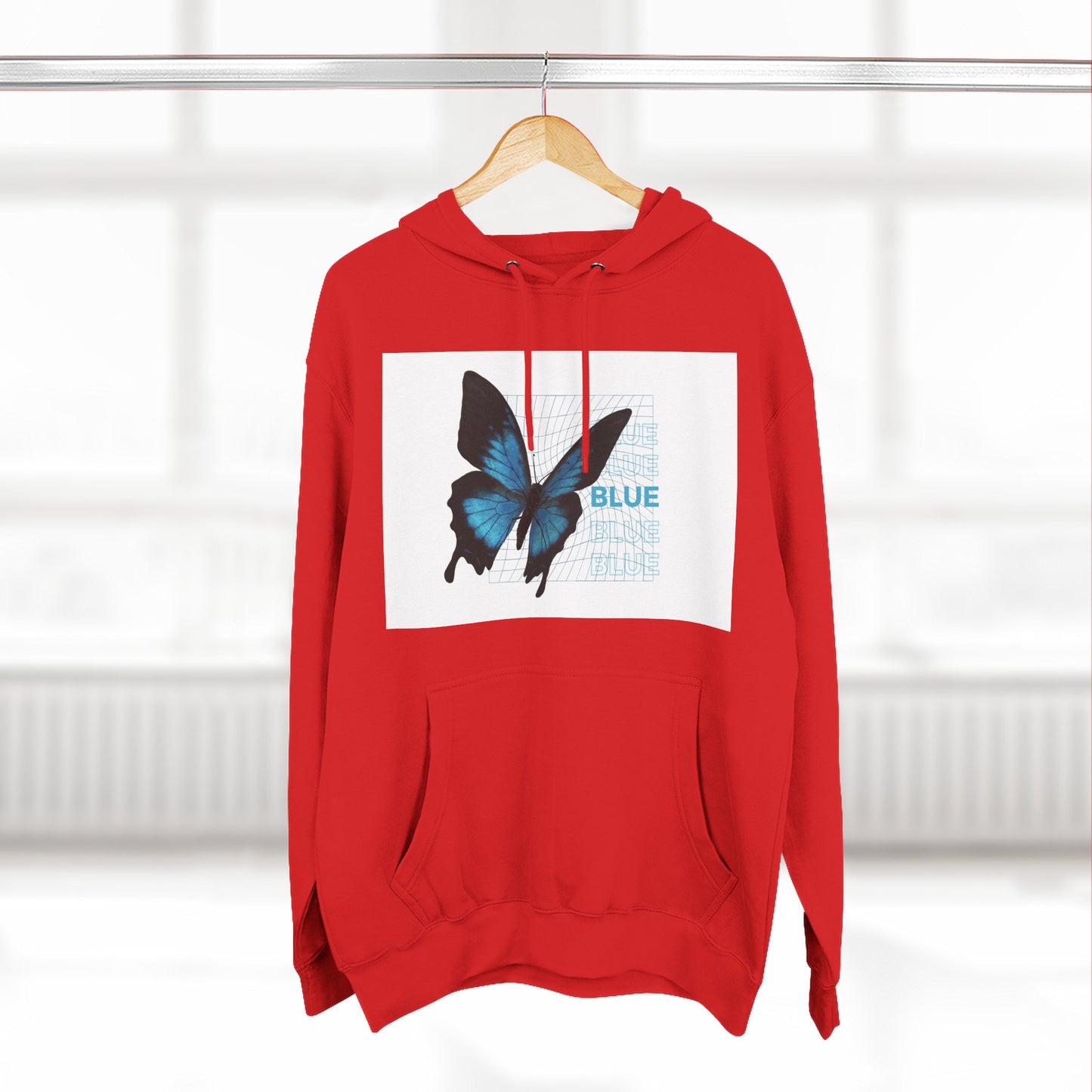 Butterfly Art Hoodie, Soft Fleece Sweatshirt, Gift for Nature Lovers, Stylish Casual Wear, Cozy Trendy Winter Apparel