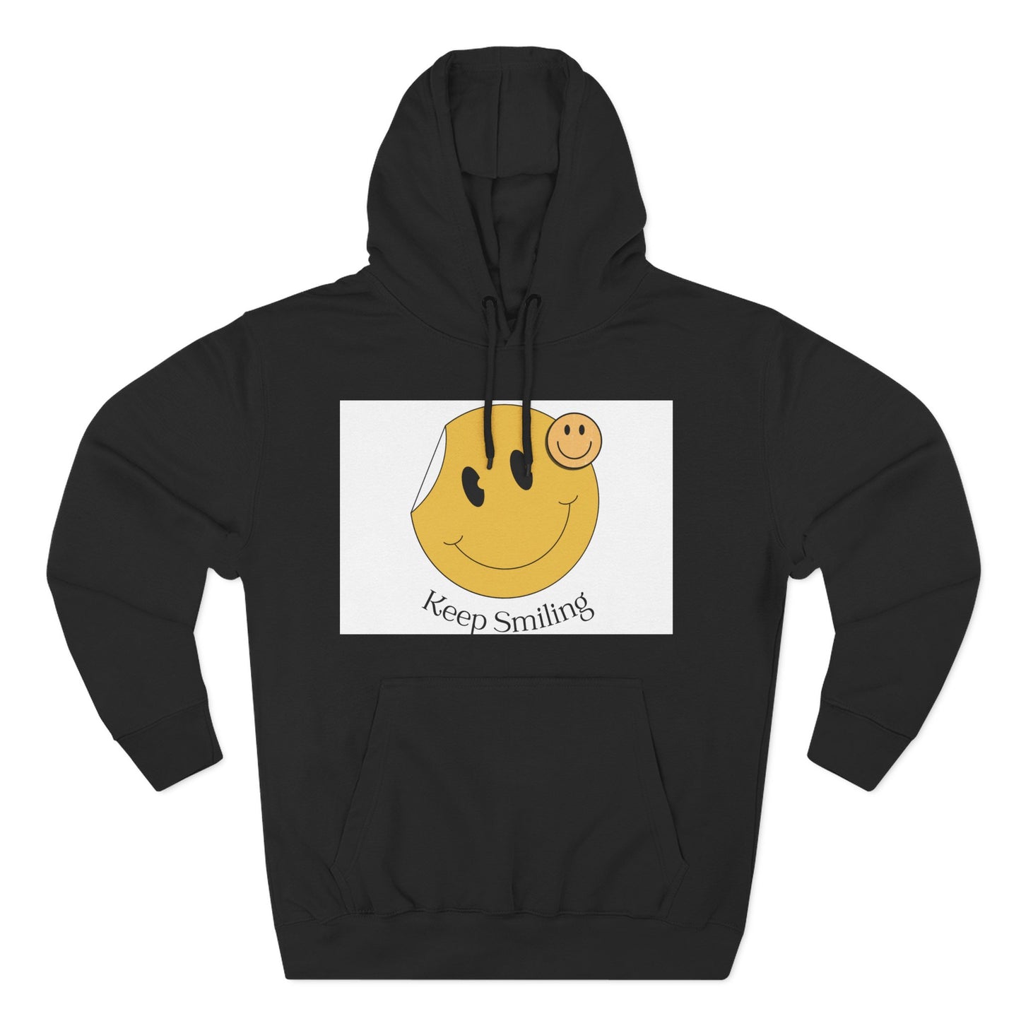 Happy Vibes Fleece Hoodie, Cozy Gift, Keep Smiling Hoodie, Casual Wear, Trendy Sweatshirt, Unisex Fashion