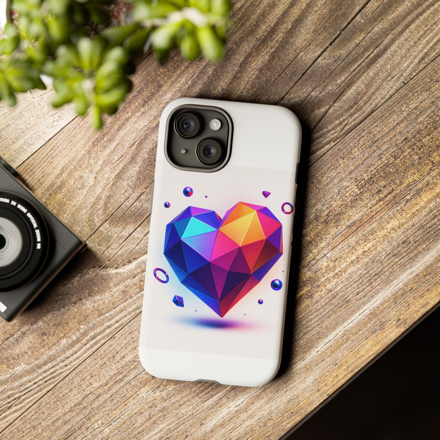 Vibrant Heart Phone Case, Tough Cases, Colorful Phone Cover, Unique Protector, Gift for Her, Cute Accessory
