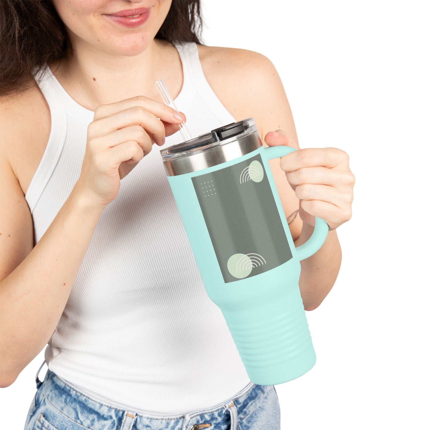 Modern Insulated Travel Mug, 40oz - Perfect for Coffee Lovers, Gift for Travelers, Unique Drinkware for Home & Office, Stylish Hydration!