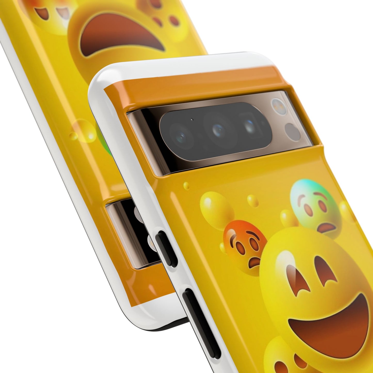 Smiley Face Phone Case, Fun Emoji Phone Cover, Durable Tough Case, Gift for Friends, Bright Yellow Accessory