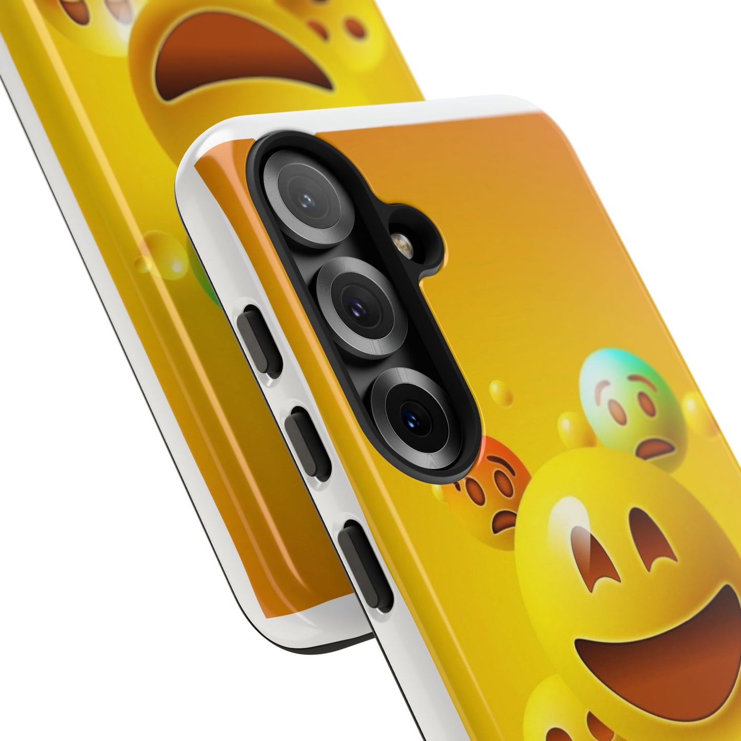 Smiley Face Phone Case, Fun Emoji Phone Cover, Durable Tough Case, Gift for Friends, Bright Yellow Accessory