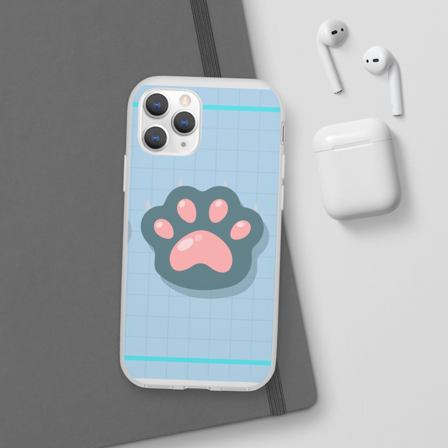 Paw Print Phone Case, Cute Pet Lover Flexi Cases, Dog Cat Accessory, Gift for Animal Lovers, Durable and Stylish Gadget Cover