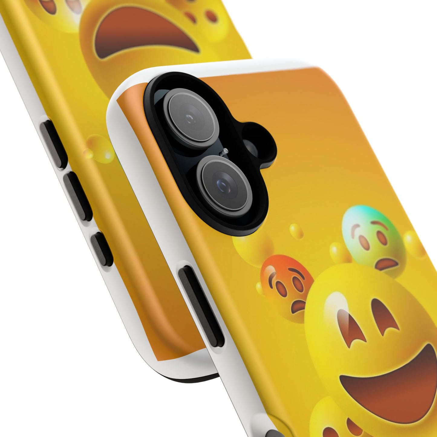 Smiley Face Phone Case, Fun Emoji Phone Cover, Durable Tough Case, Gift for Friends, Bright Yellow Accessory