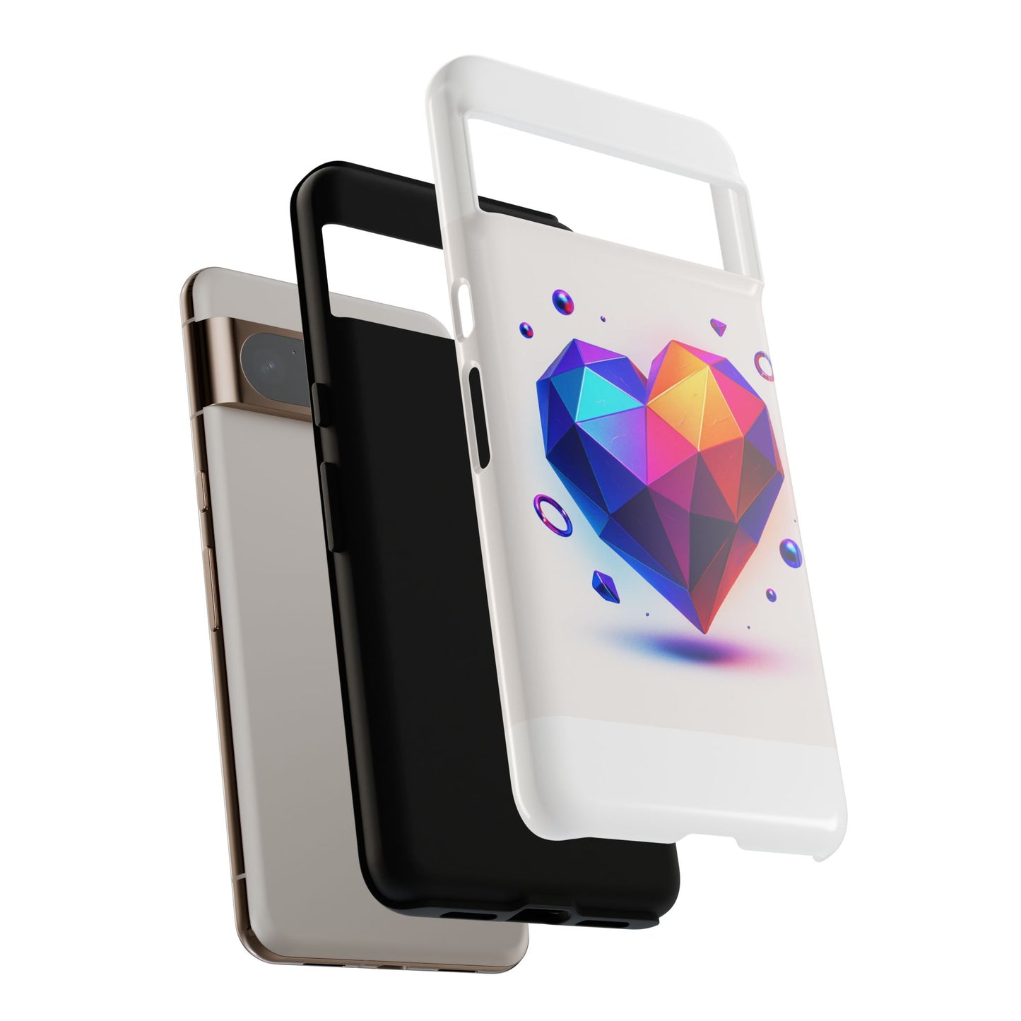 Vibrant Heart Phone Case, Tough Cases, Colorful Phone Cover, Unique Protector, Gift for Her, Cute Accessory