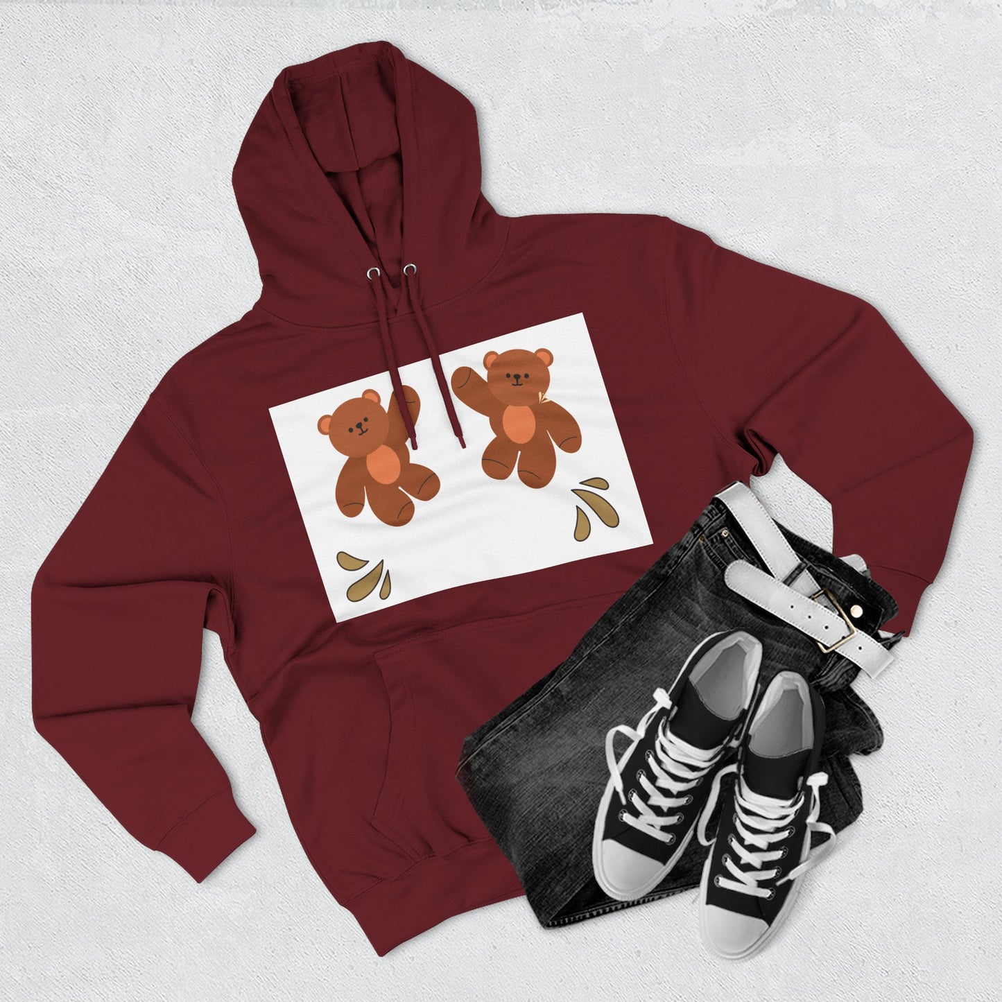 Cute Bear Fleece Hoodie | Cozy Unisex Fashion, Playful Sweatshirt, Perfect Gift, Casual Wear, Everyday Comfort, Holiday Style