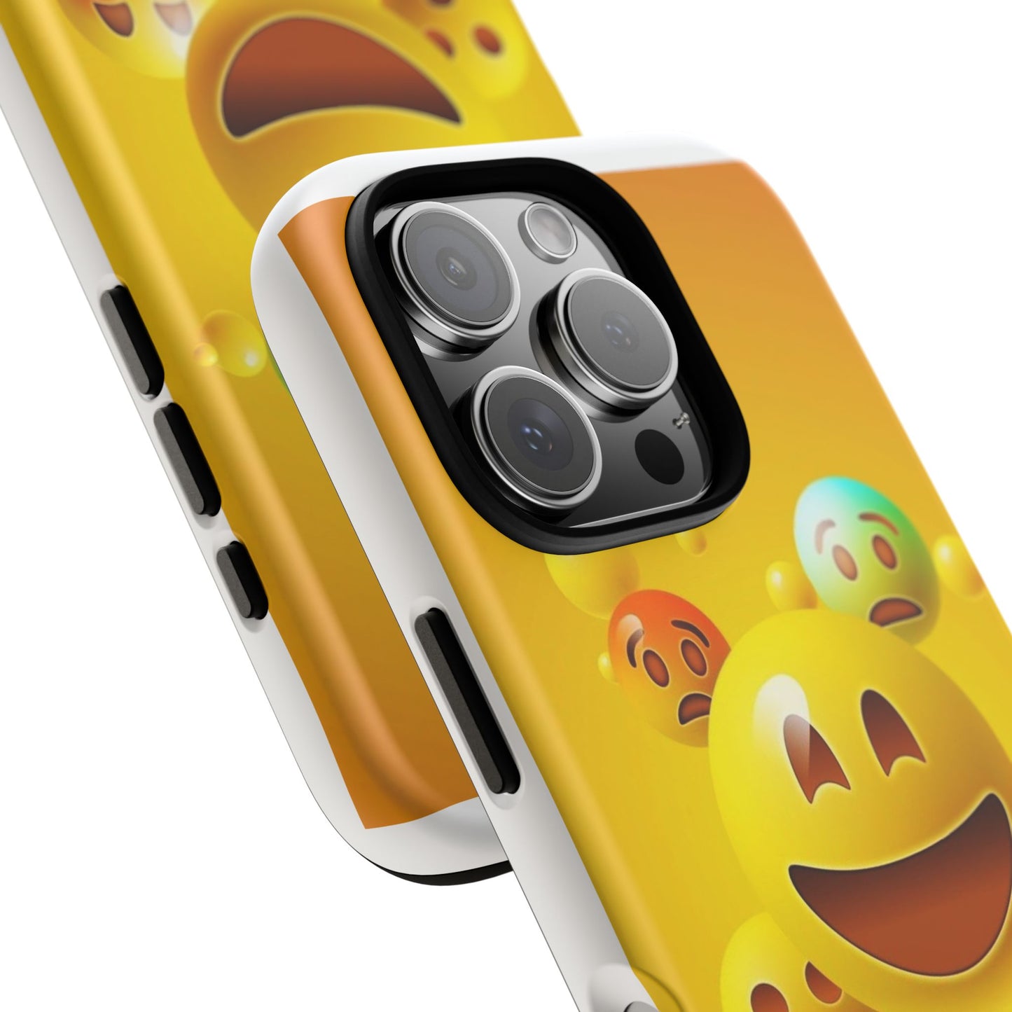 Smiley Face Phone Case, Fun Emoji Phone Cover, Durable Tough Case, Gift for Friends, Bright Yellow Accessory