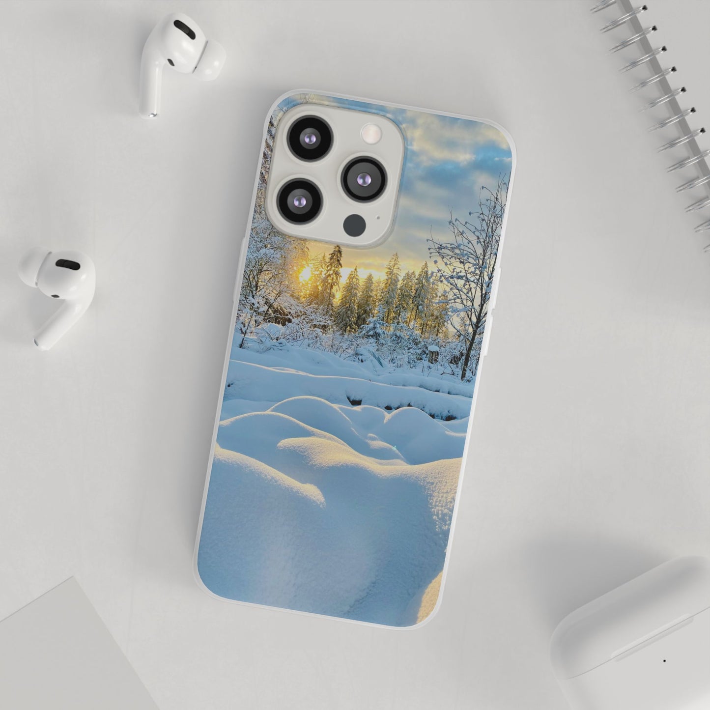 Winter Landscape Flexi Cases, Nature Phone Cover, Scenic Case, Holiday Gift, Seasonal Accessory, Outdoor Lover's Item