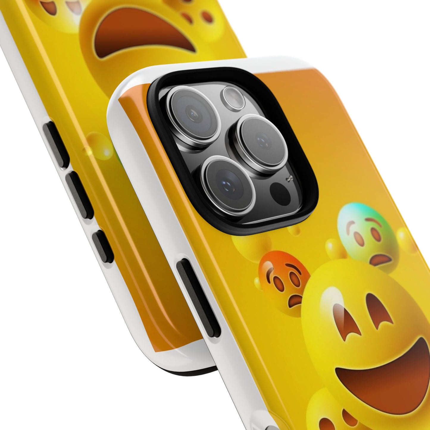 Smiley Face Phone Case, Fun Emoji Phone Cover, Durable Tough Case, Gift for Friends, Bright Yellow Accessory