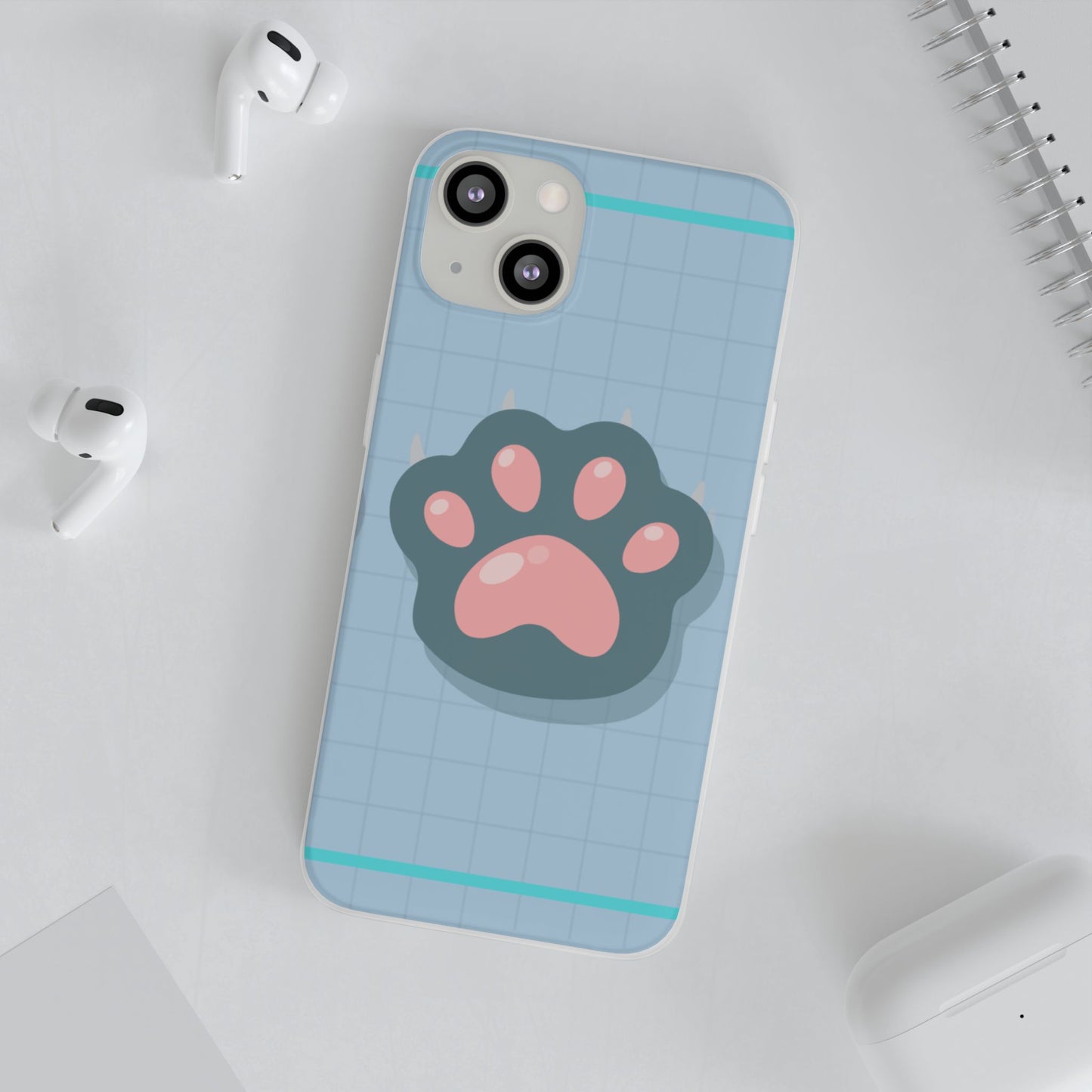 Paw Print Phone Case, Cute Pet Lover Flexi Cases, Dog Cat Accessory, Gift for Animal Lovers, Durable and Stylish Gadget Cover