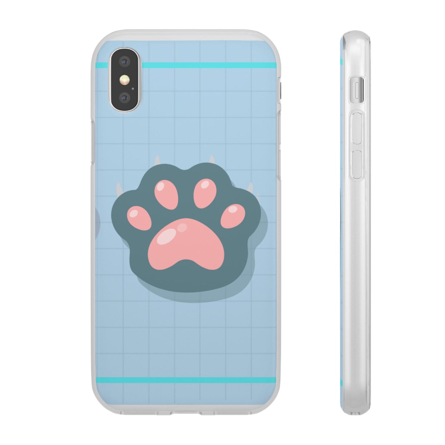 Paw Print Phone Case, Cute Pet Lover Flexi Cases, Dog Cat Accessory, Gift for Animal Lovers, Durable and Stylish Gadget Cover