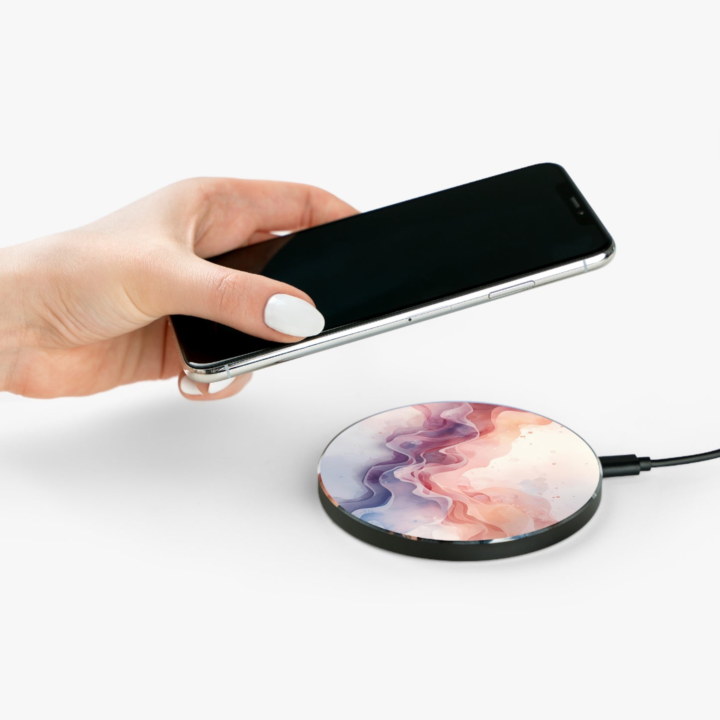 Elegant Wireless Charger, Fast Charging Pad, Home Decor, Gift for Tech Lovers, Modern Office Accessory, Abstract Design
