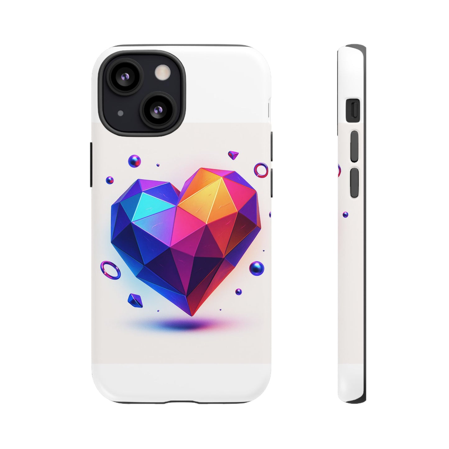 Vibrant Heart Phone Case, Tough Cases, Colorful Phone Cover, Unique Protector, Gift for Her, Cute Accessory