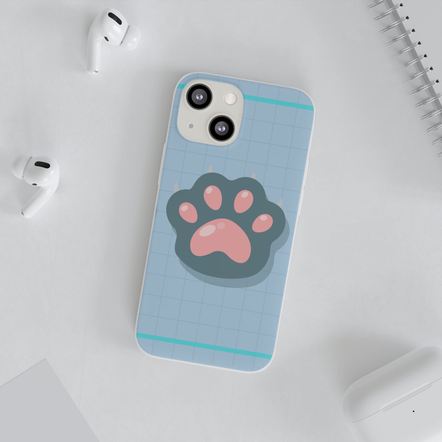 Paw Print Phone Case, Cute Pet Lover Flexi Cases, Dog Cat Accessory, Gift for Animal Lovers, Durable and Stylish Gadget Cover