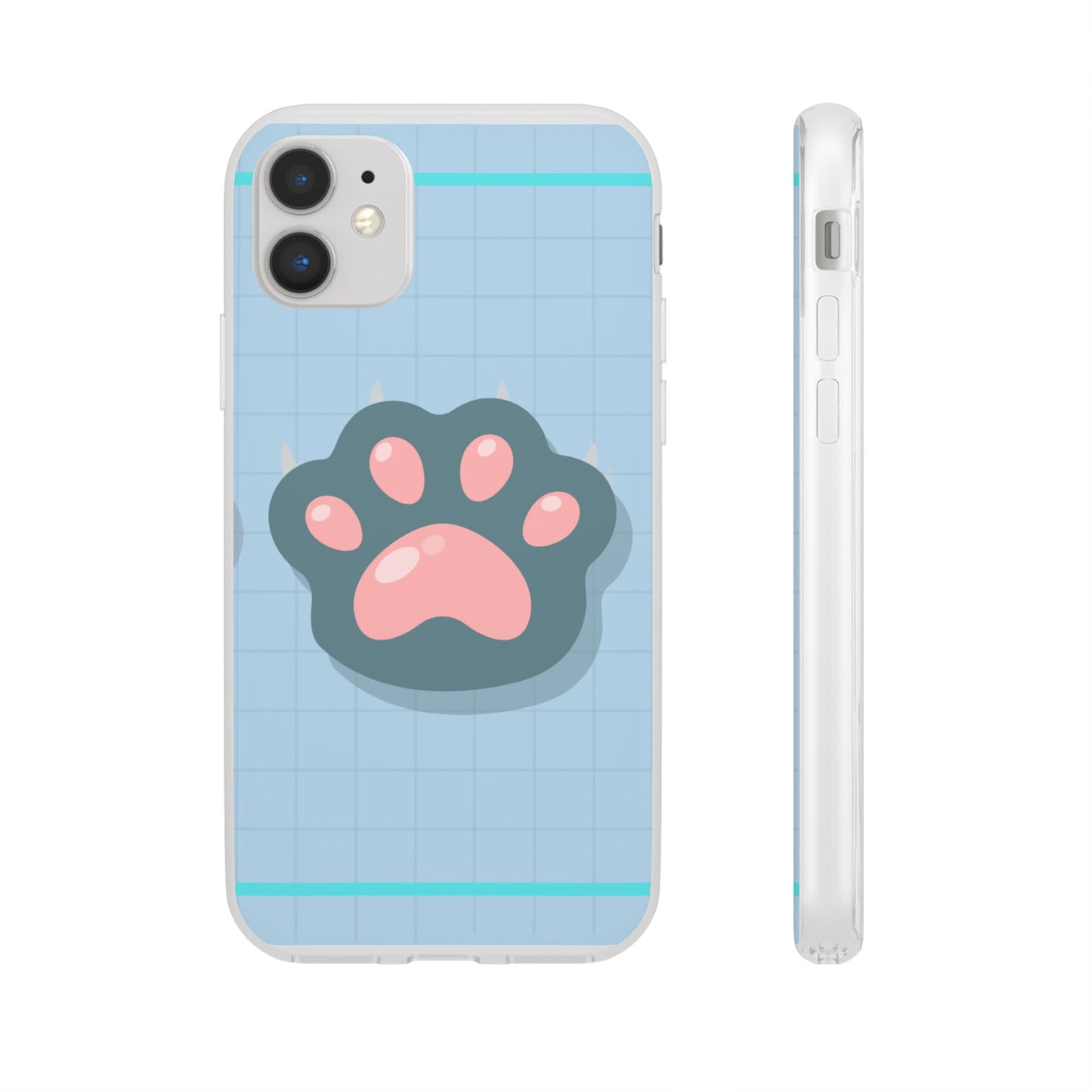 Paw Print Phone Case, Cute Pet Lover Flexi Cases, Dog Cat Accessory, Gift for Animal Lovers, Durable and Stylish Gadget Cover