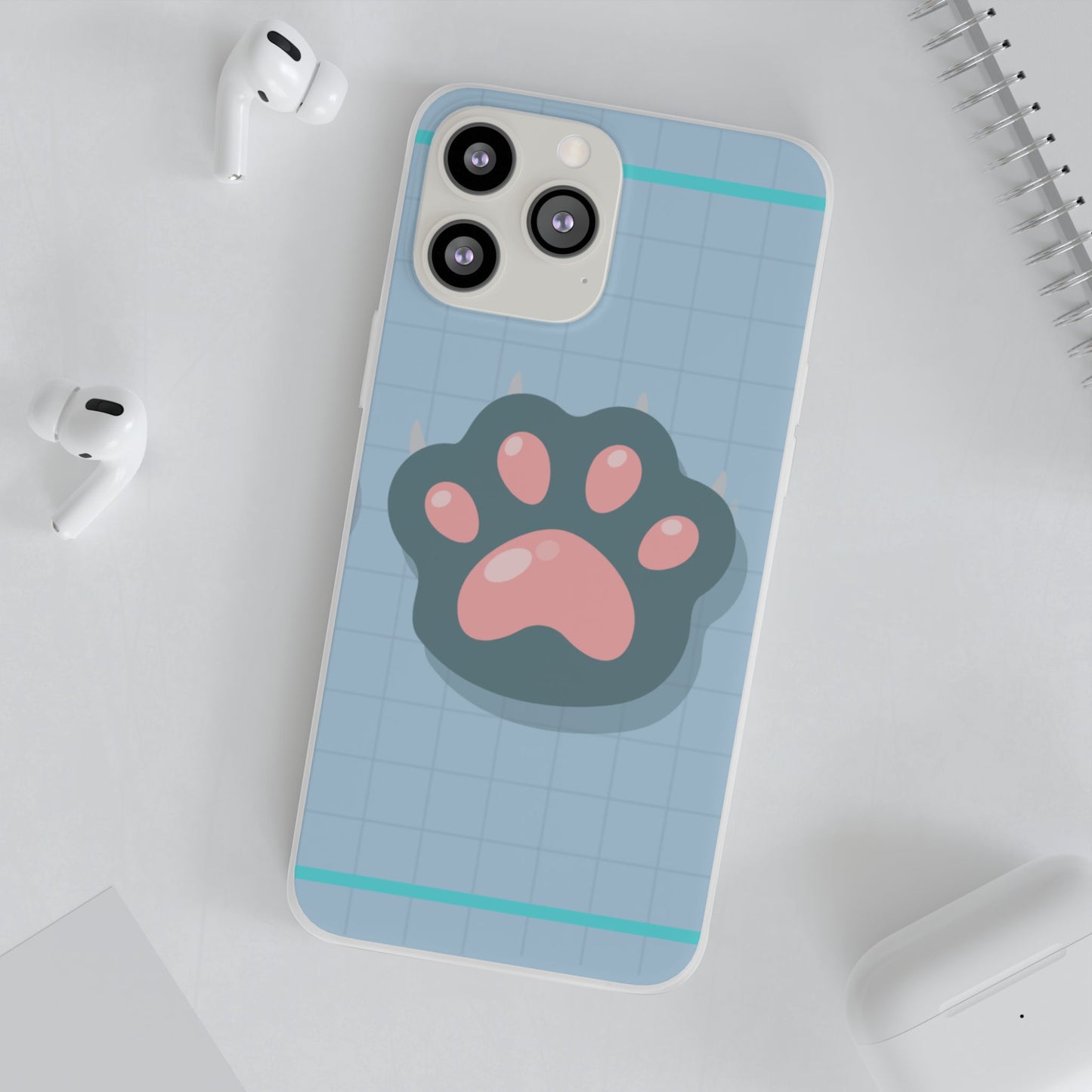 Paw Print Phone Case, Cute Pet Lover Flexi Cases, Dog Cat Accessory, Gift for Animal Lovers, Durable and Stylish Gadget Cover