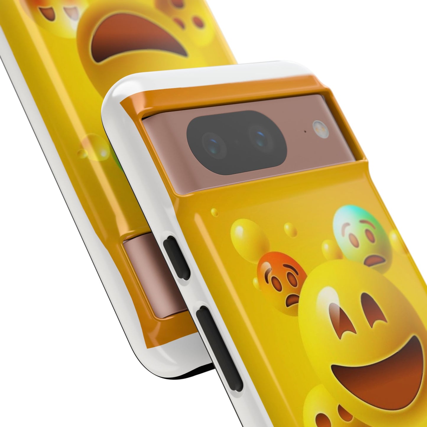 Smiley Face Phone Case, Fun Emoji Phone Cover, Durable Tough Case, Gift for Friends, Bright Yellow Accessory