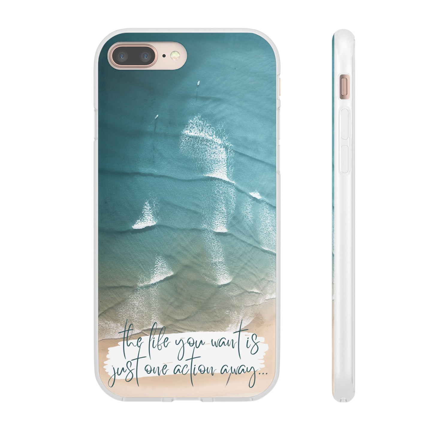 Ocean Waves Inspirational Phone Case, Beach Flexi Case, Life Quote Accessory, Coastal Decor, Gift