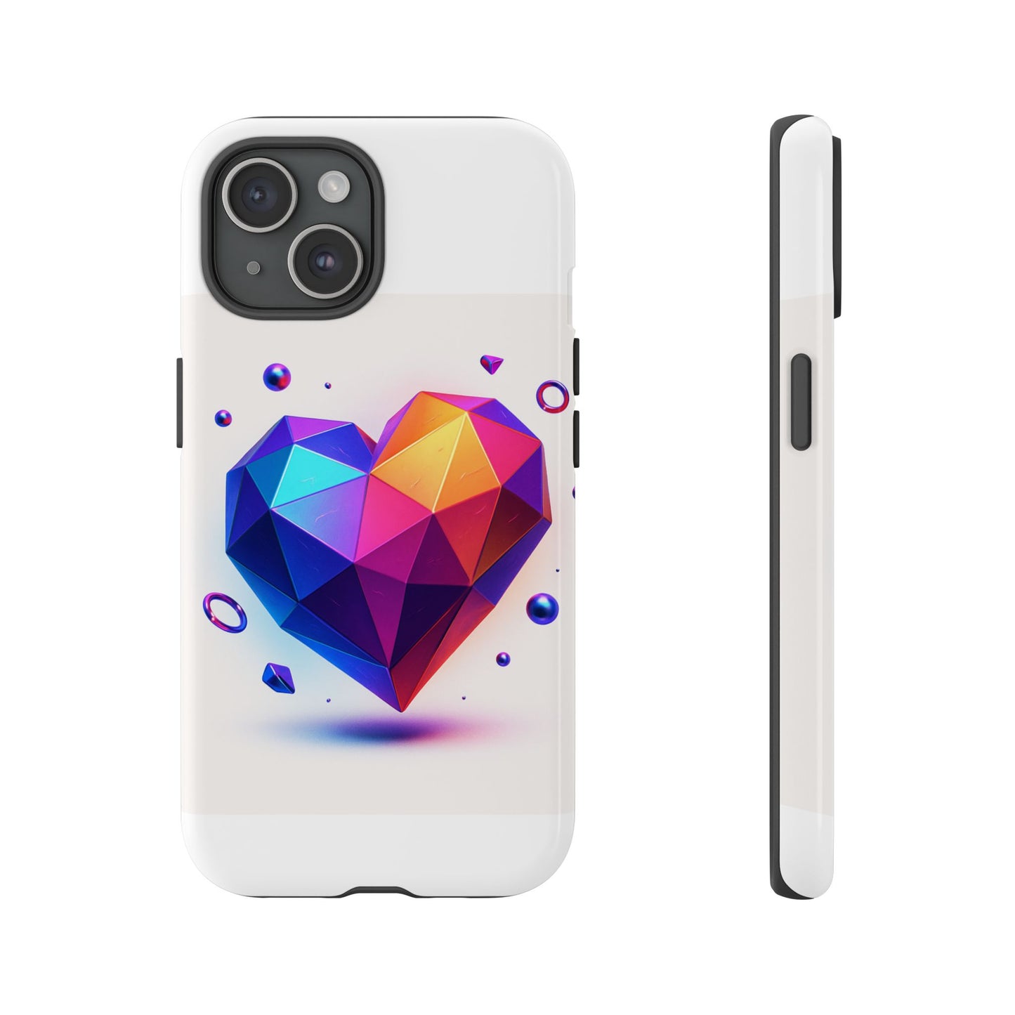 Vibrant Heart Phone Case, Tough Cases, Colorful Phone Cover, Unique Protector, Gift for Her, Cute Accessory