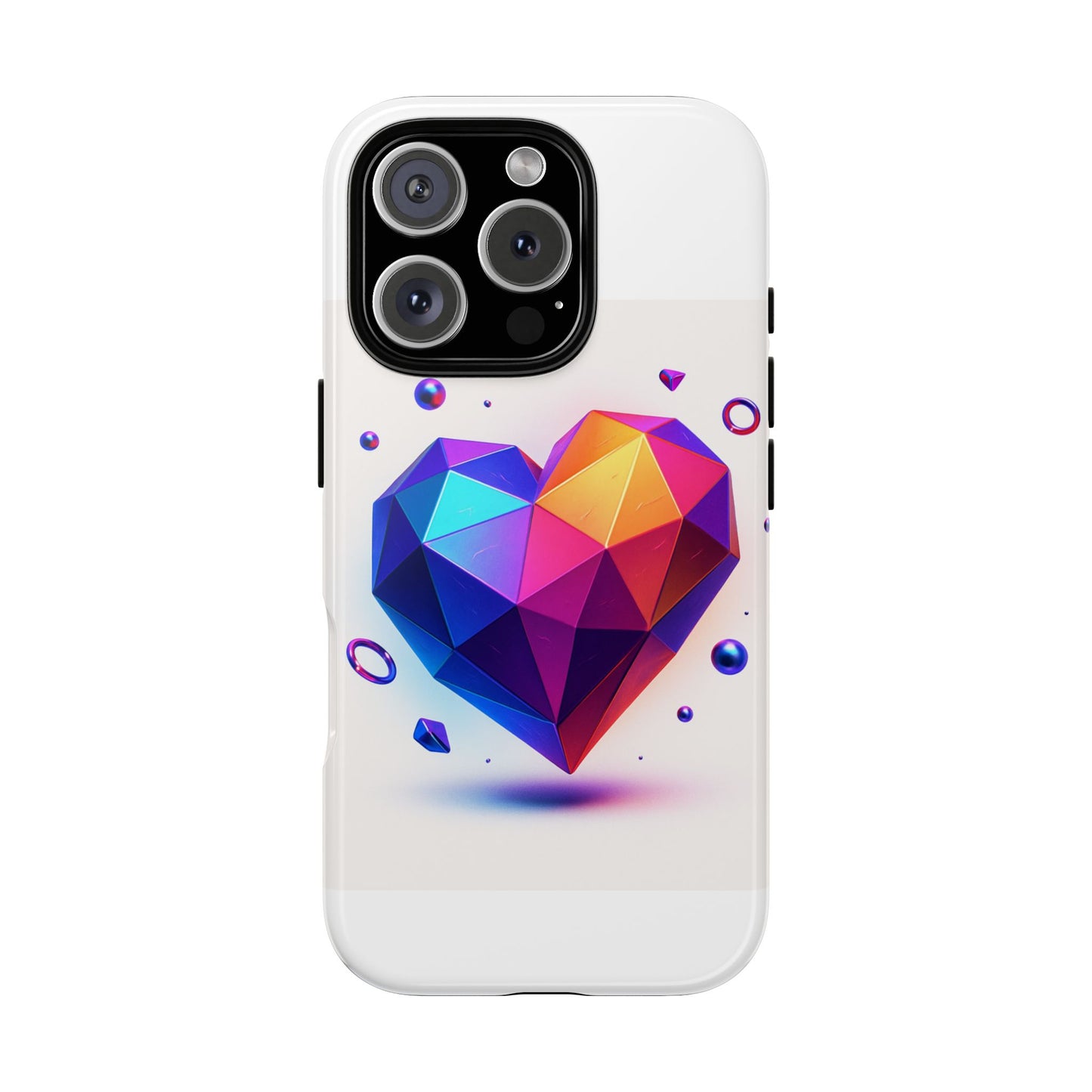 Vibrant Heart Phone Case, Tough Cases, Colorful Phone Cover, Unique Protector, Gift for Her, Cute Accessory