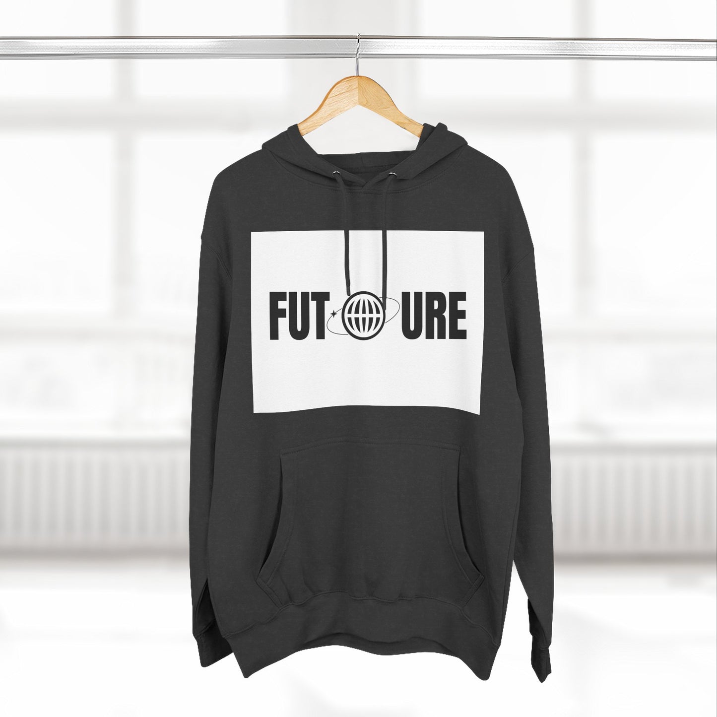 Futuristic Three-Panel Fleece Hoodie, Cozy Fashion, Streetwear Style, Gift for Trendsetters, Everyday Comfort